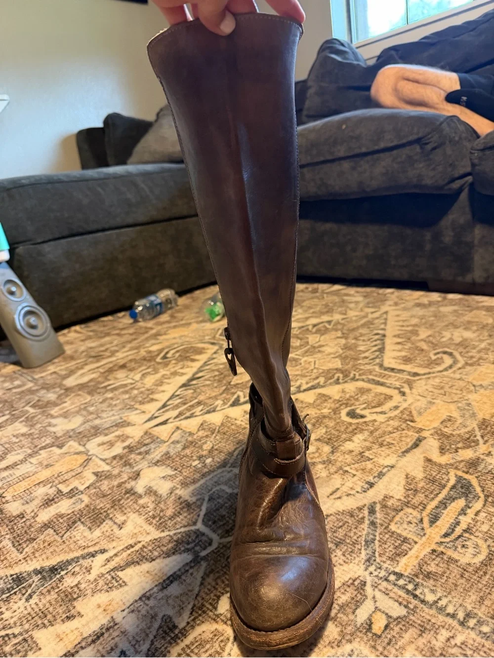 BED|STU Sueded Brown Leather Boot Interior